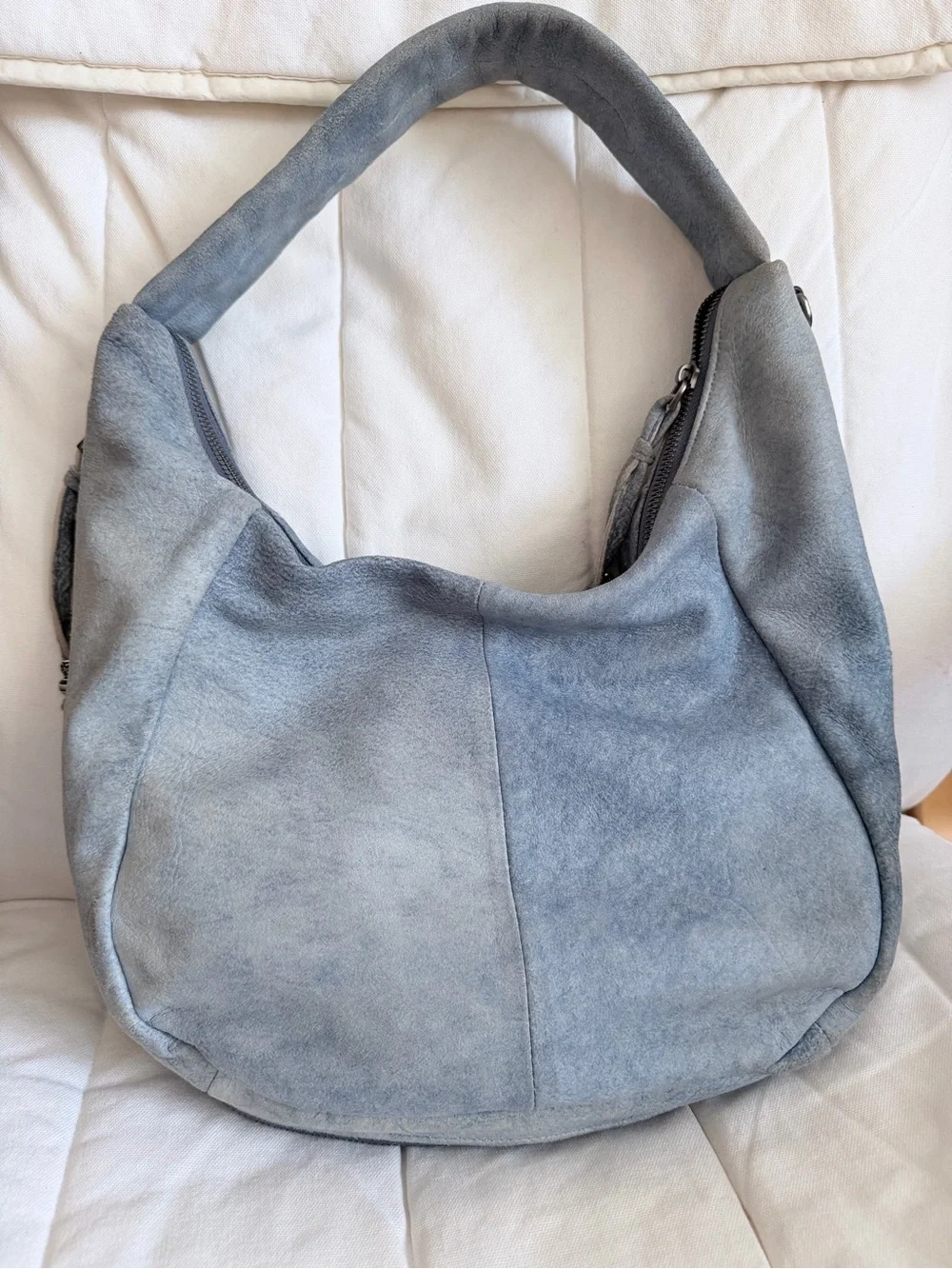 OLD TREND Modern Vintage DORADO Leather HOBO Bag blue tassels beaded y2k